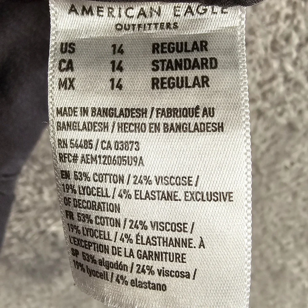American Eagle Womens Black Utility Jogger Pants Size 14 Regular Zipper Ankle